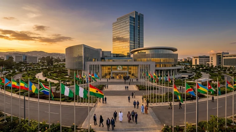 Sede contemporánea de la Unión Africana en Addis Abeba